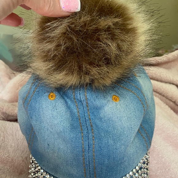 Bling Pom Pom Ball Cap